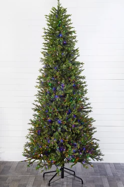 Decorator's Warehouse 10' Slim Southern Fir with 2000 3mm Lights > Green|Color Changing
