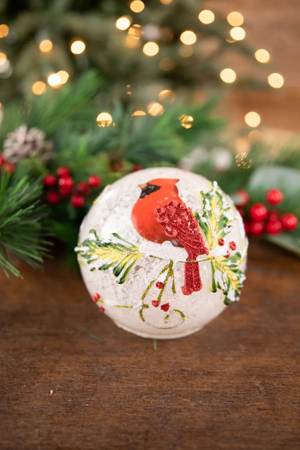 Decorator's Warehouse 4” Small Glass Light Up Cardinal Décor > Cardinal|Christmas Accents