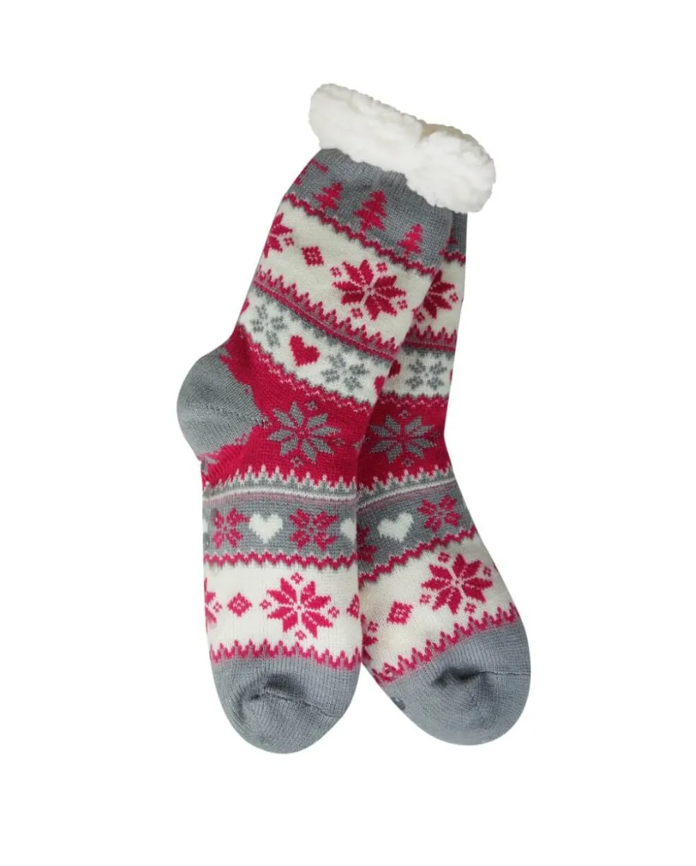 Decorator's Warehouse Snowflake, Tree & Heart Knit Thermal Slipper Socks with Non-Slip Grippers > Fun Gifts|Christmas Decor