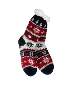 Decorator's Warehouse Snowflake, Tree & Heart Knit Thermal Slipper Socks with Non-Slip Grippers > Fun Gifts|Christmas Decor