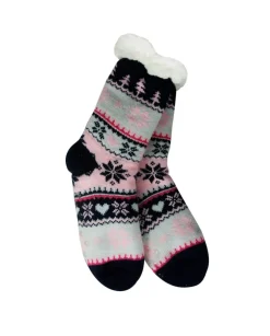 Decorator's Warehouse Snowflake, Tree & Heart Knit Thermal Slipper Socks with Non-Slip Grippers > Fun Gifts|Christmas Decor