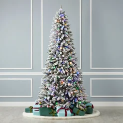 Decorator's Warehouse 6.5' Snow Kissed Pine Tree with 350 Multicolor LED Lights > Christmas Decor|Flocked Or White