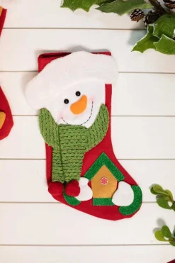 Decorator's Warehouse 20” Snowman and Bear Stocking > Christmas Textiles|Christmas Sale