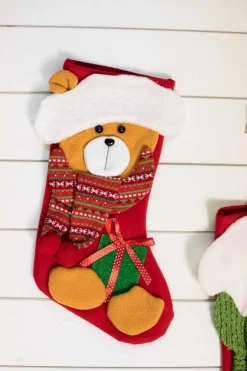 Decorator's Warehouse 20” Snowman and Bear Stocking > Christmas Textiles|Christmas Sale