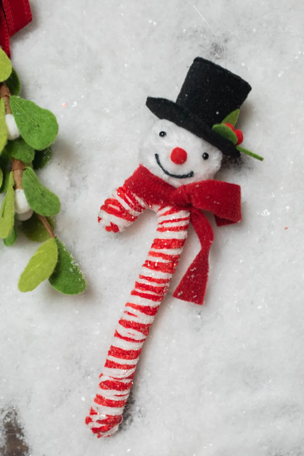 Decorator's Warehouse 11” Snowman Ice Candy Cane Large Ornament > Christmas Ornaments|Christmas Decor