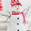 Decorator's Warehouse 12" Snowman with Stocking Cap - Red / Black > Christmas Decor|Christmas Accents