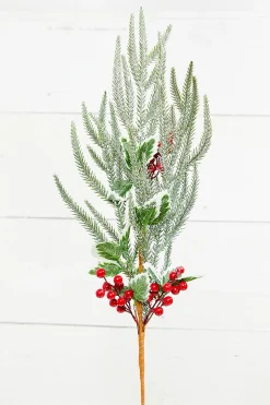 Decorator's Warehouse 27" Snow Pine Berry Spray > Christmas Sprays|Christmas Decor
