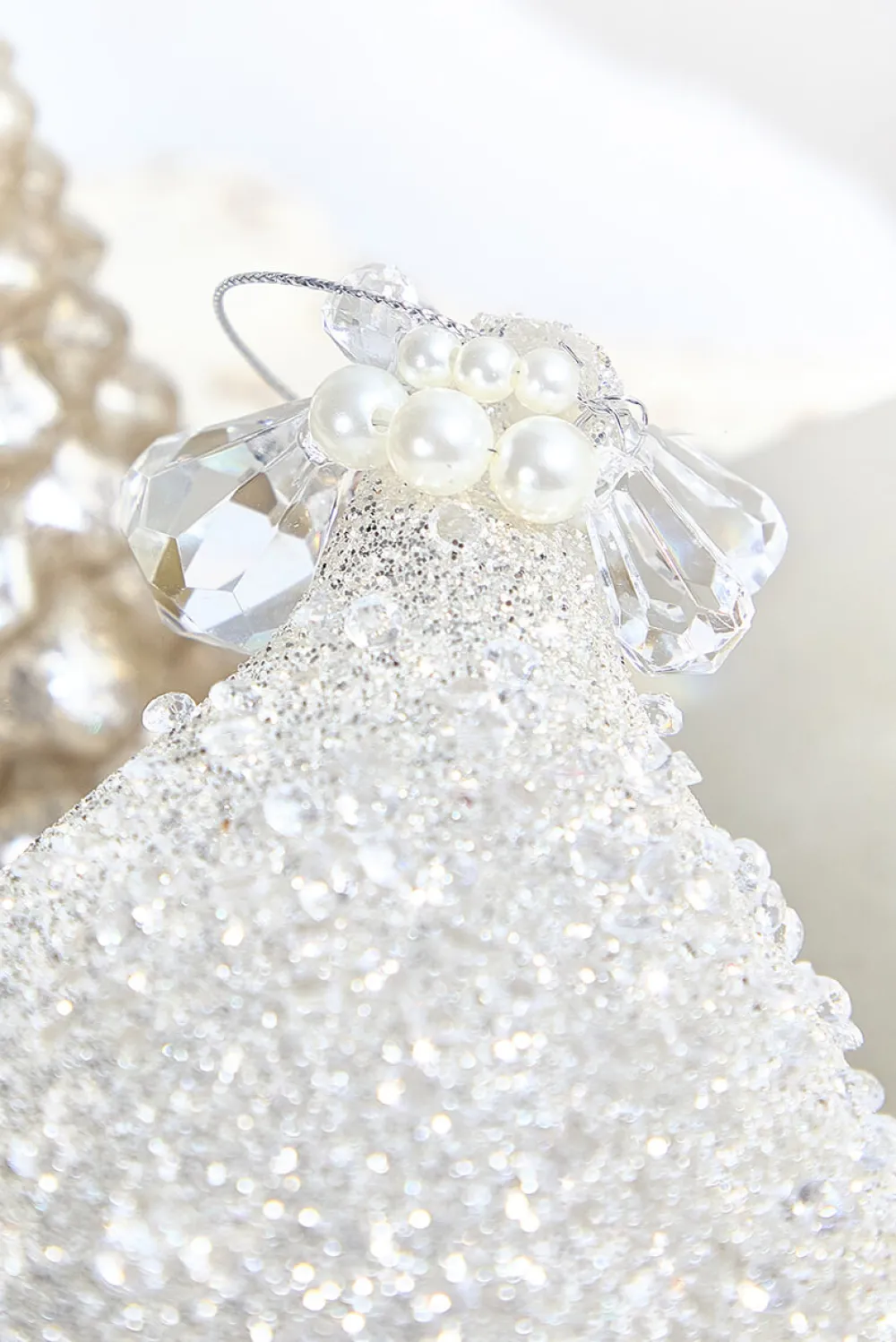 Decorator's Warehouse Snow Speckled Glass Ornament > White Christmas|Christmas Decor