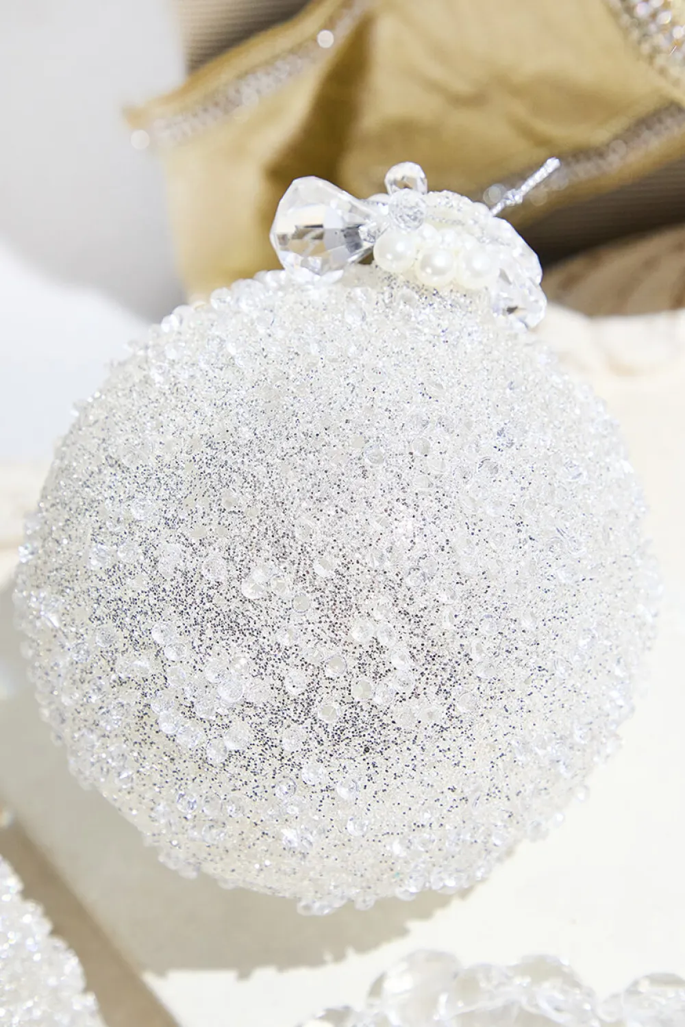 Decorator's Warehouse Snow Speckled Glass Ornament > White Christmas|Christmas Decor