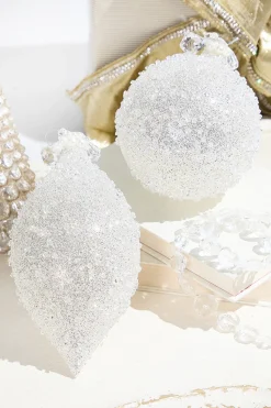 Decorator's Warehouse Snow Speckled Glass Ornament > White Christmas|Christmas Decor