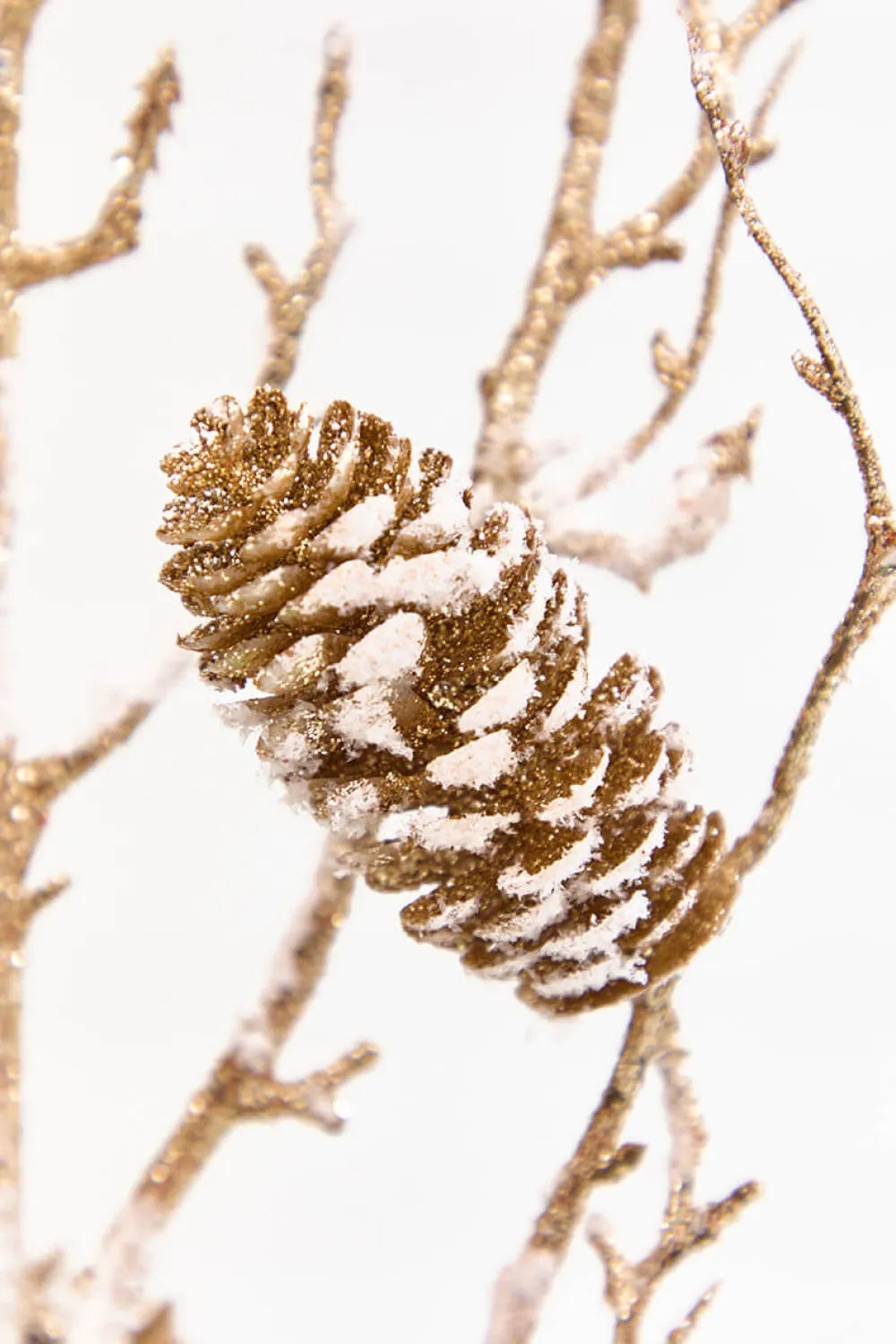 Decorator's Warehouse 36" Snowy Golden Pinecone Spray > Christmas Sprays|Christmas Decor