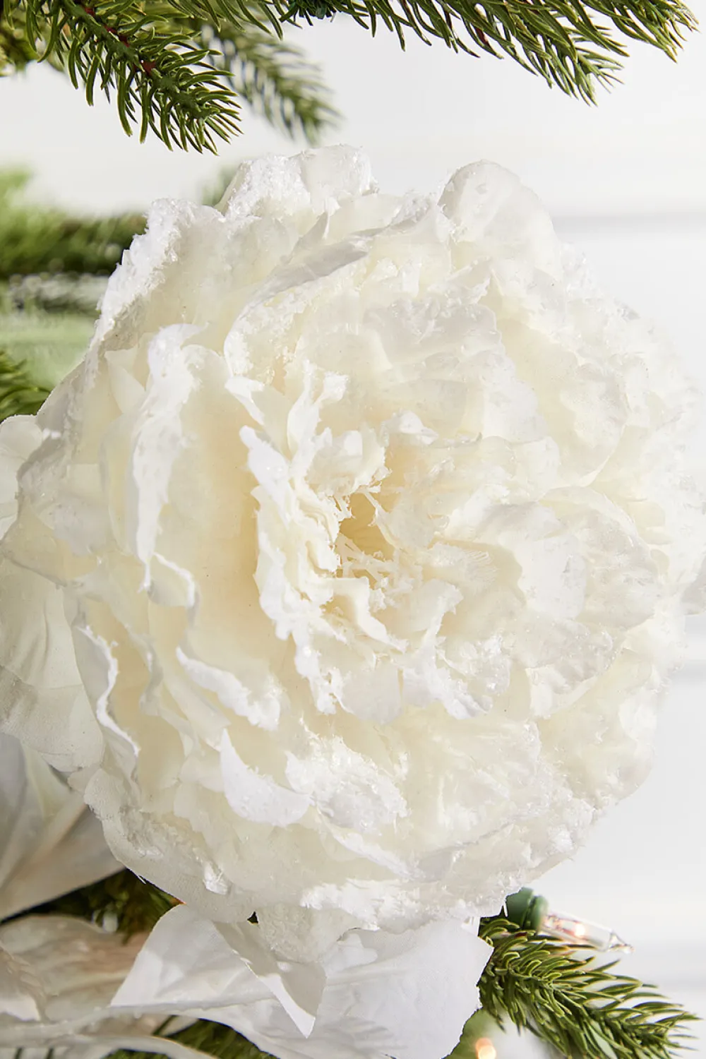 Decorator's Warehouse 27” Snowy Peony Spray > White Christmas|Santa'S Sweet Shoppe