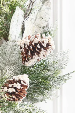 Decorator's Warehouse 22" Snowy Pinecone & Magnolia Wreath > Christmas Decor|All Wreaths