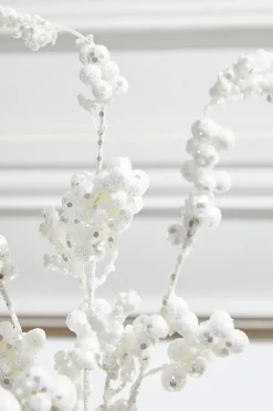 Decorator's Warehouse 18” Snowy White Glitter Dew Berry Christmas Spray > White Christmas|Christmas Sprays