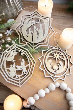 Decorator's Warehouse 6" Spinning Nativity Ornament > Christmas Decor|Nativity Ornaments