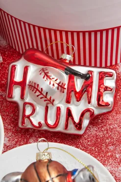Decorator's Warehouse 4” Sports Ball Glass Ornament - Baseball > Christmas Decor|Personalized
