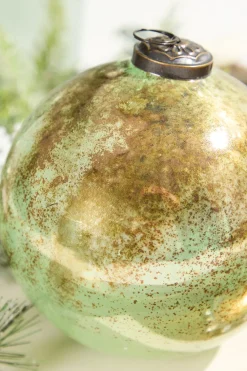 Decorator's Warehouse 5" Spruce Antique Finished Glass Ball Ornament > Christmas Decor|Christmas Ornaments