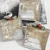 Decorator's Warehouse 4" Square Text Glass Ornament > Christmas Sale|Christmas Decor