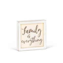 Decorator's Warehouse 9" Square White Wood Plaque with LED Lights > Christmas Decor|Fun Gifts