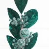Decorator's Warehouse 25.5" Teal Fruit and Magnolia Leaf Spray > Jewel Tones|Christmas Decor