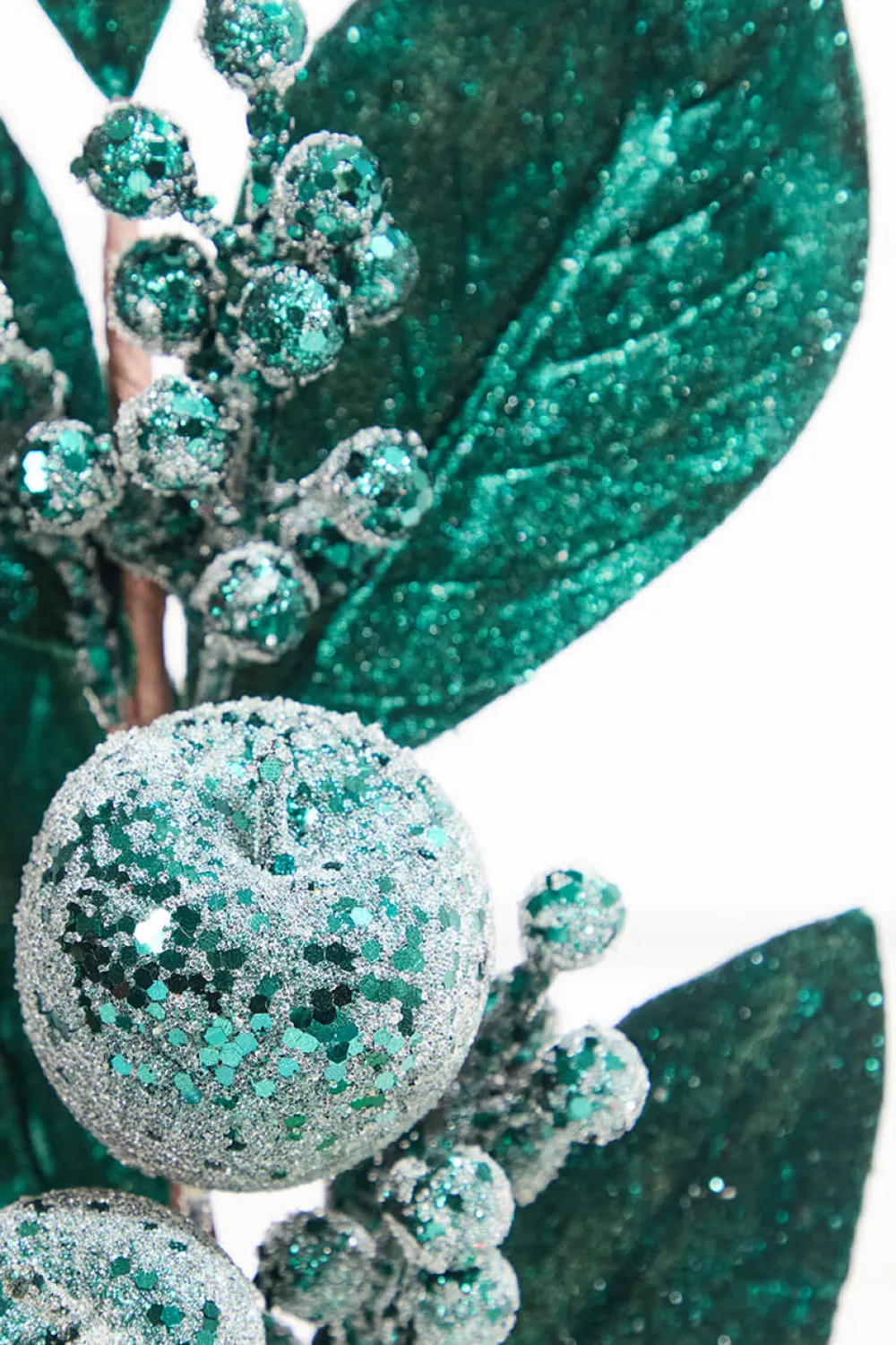 Decorator's Warehouse 25.5" Teal Fruit and Magnolia Leaf Spray > Jewel Tones|Christmas Decor