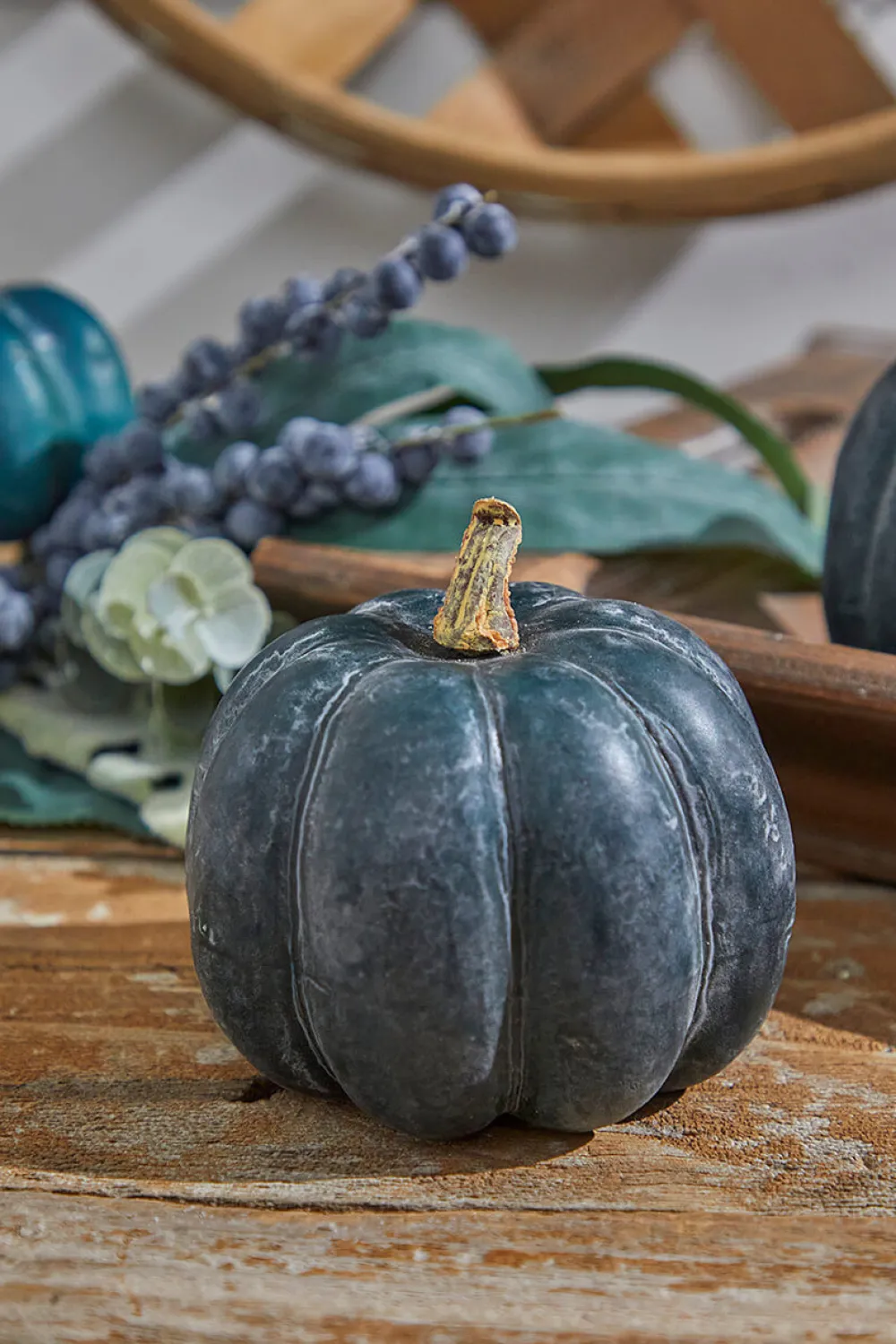 Decorator's Warehouse Teal Weathered Pumpkin > Fall Decor|Fall Decor
