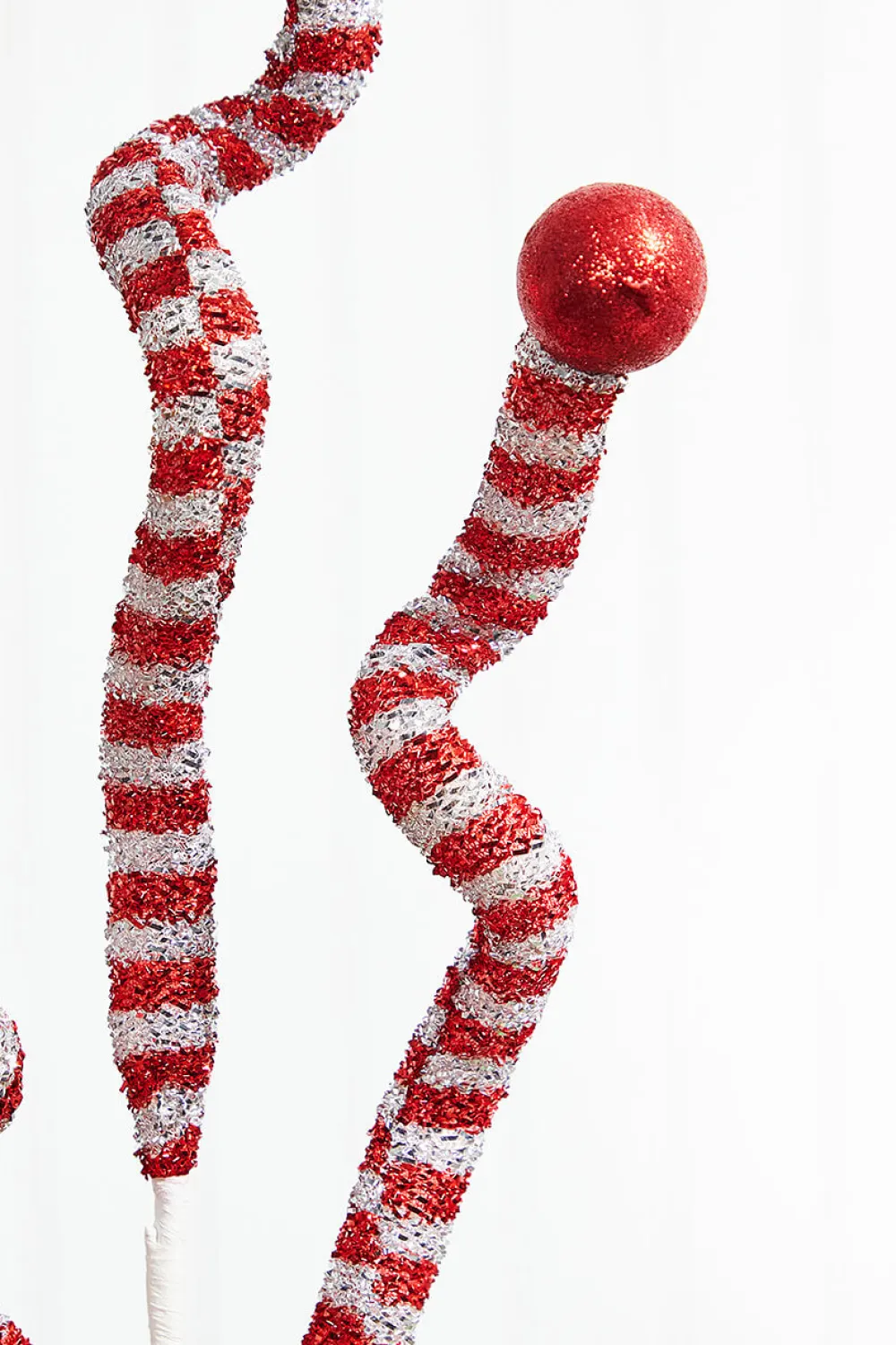 Decorator's Warehouse 35” Tinsel Peppermint Twist with Ball Spray > Christmas Sale|Christmas Sprays