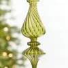 Decorator's Warehouse 9" - 10" Transparent Green Finial Glass Ornament > Christmas Decor|Merry & Bright