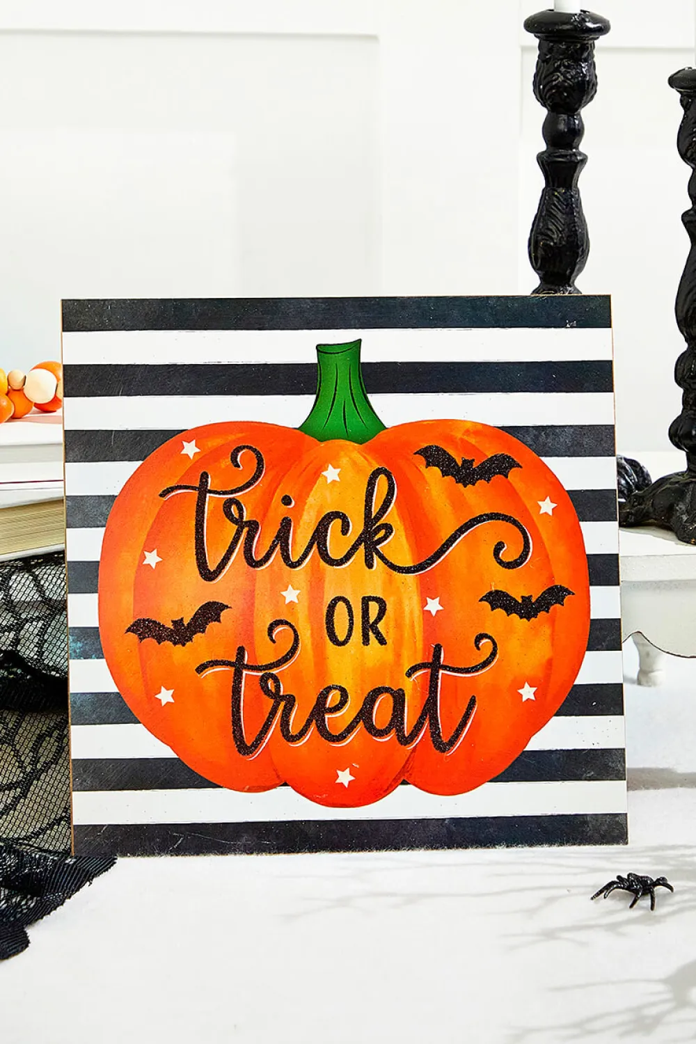 Decorator's Warehouse 10" Trick or Treat Glitter Sign > Halloween|Halloween