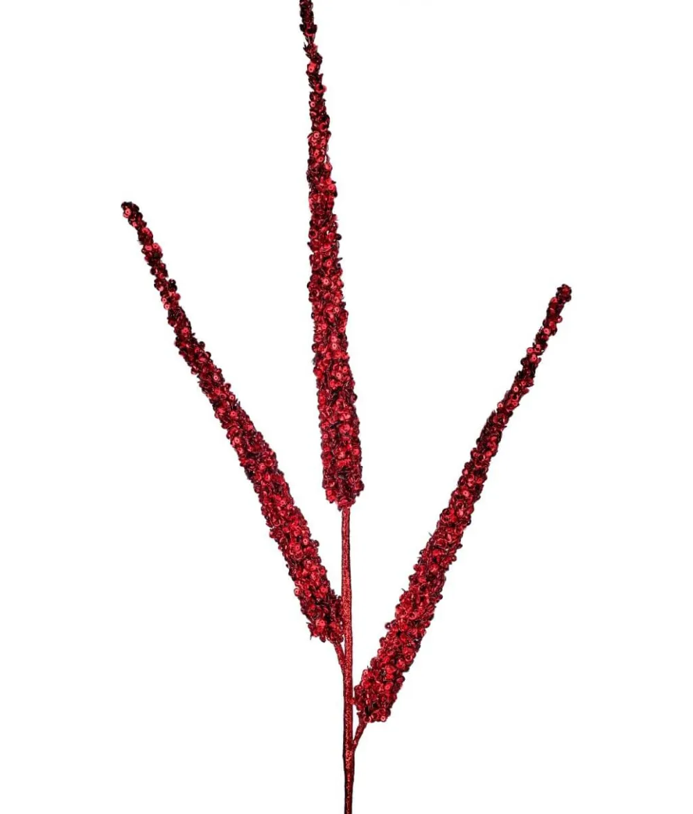 Decorator's Warehouse 34” Triple Glitter Sequin Christmas Spray - Red > Nutcracker|Christmas Sprays