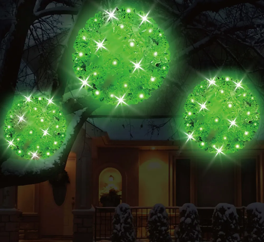 Decorator's Warehouse 5.5" Twinkling Green Crystal Sphere > Christmas Tree Lights