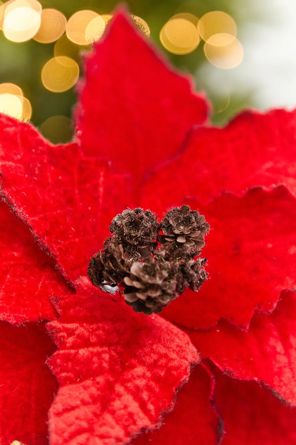 Decorator's Warehouse 22” Velvet Felt Poinsettia Stem > Cardinal|Christmas Flowers