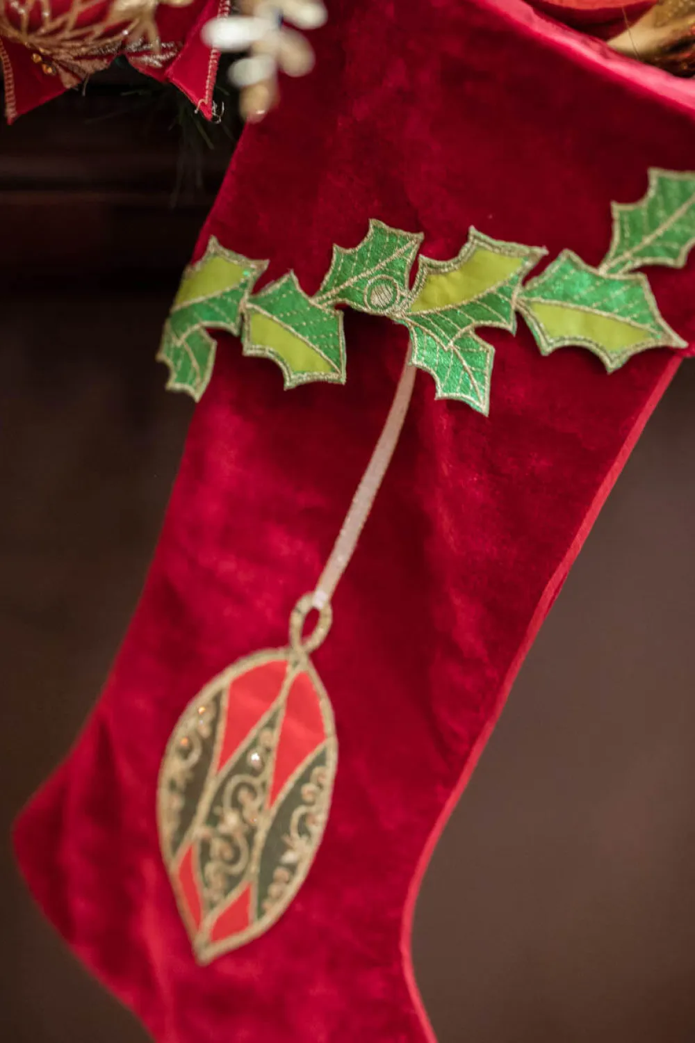 Decorator's Warehouse 25" Velvet Hanging Ornaments Stocking > Christmas Textiles|Classic Christmas