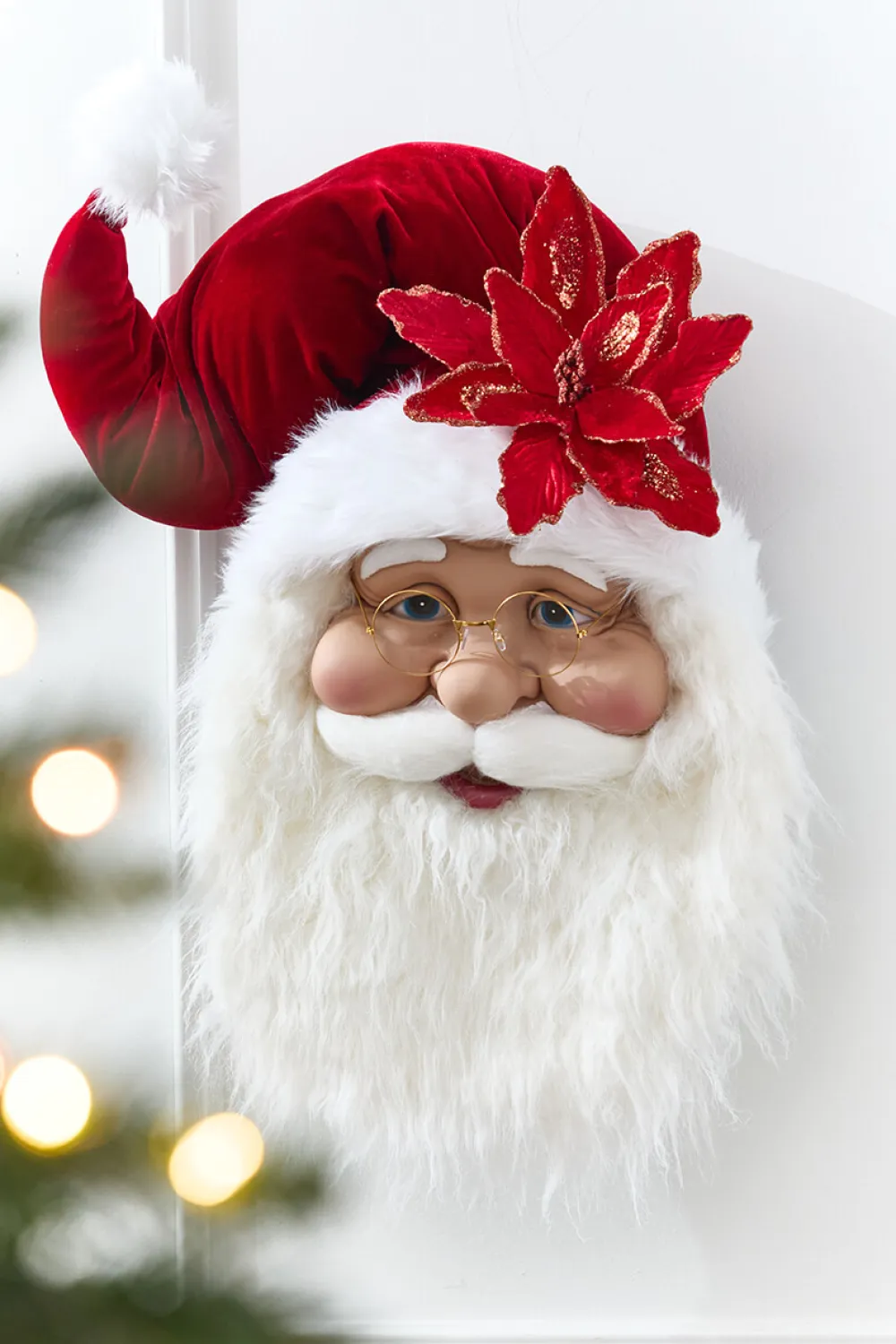 Decorator's Warehouse 26" Velvet Santa Bust Wall Hanging > Santas & Angels|Christmas Decor