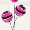 Decorator's Warehouse 17" Velvet Stripe Ball Spray - Pink > Halloween|Halloween