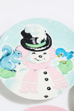 Decorator's Warehouse 8" Vintage Round Christmas Plates - Set of 4 > Retro Brites|Christmas Decor