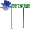 Decorator's Warehouse 36" Welcome Yard Sign - Snowman Face - Red/Green/Pure White with 162 Lights > Outdoor Lighting|Lit Signs