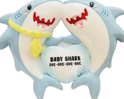 Decorator's Warehouse We’re Expecting Shark Family Personalizable Ornament > Christmas Ornaments|Christmas Decor