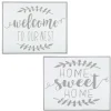 Decorator's Warehouse 19" White and Grey Metal Enamel Wall Decor > Christmas Sale|Christmas Decor