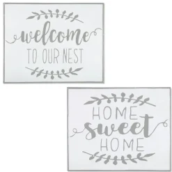 Decorator's Warehouse 19" White and Grey Metal Enamel Wall Decor > Christmas Sale|Christmas Decor