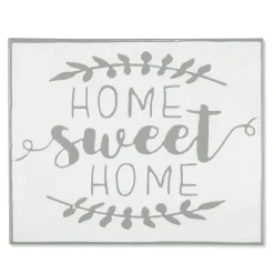 Decorator's Warehouse 19" White and Grey Metal Enamel Wall Decor > Christmas Sale|Christmas Decor