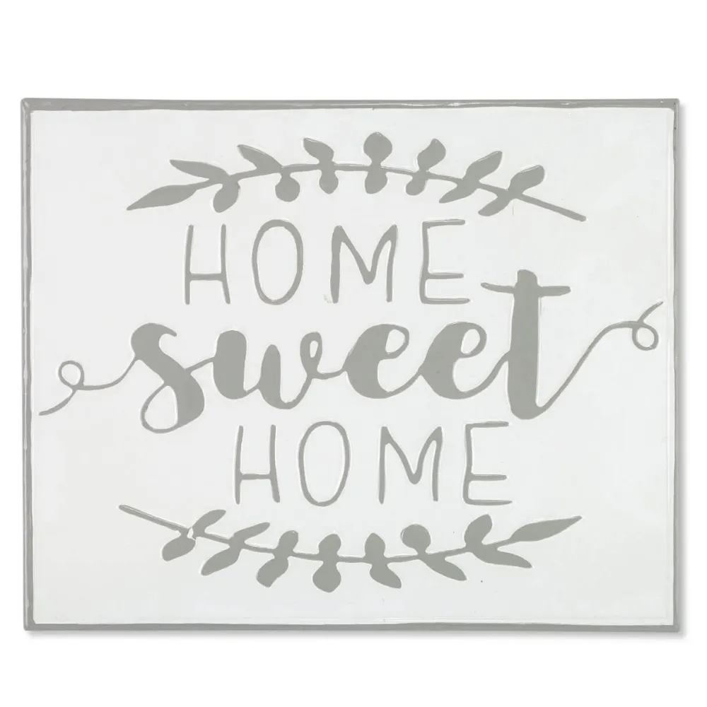 Decorator's Warehouse 19" White and Grey Metal Enamel Wall Decor > Christmas Sale|Christmas Decor
