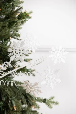 Decorator's Warehouse 25” White Curly Snowflake Stem > Sugar & Spice|Christmas Sprays