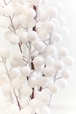 Decorator's Warehouse 33" White Flocked Berry Spray > White Christmas|2026 New Additions