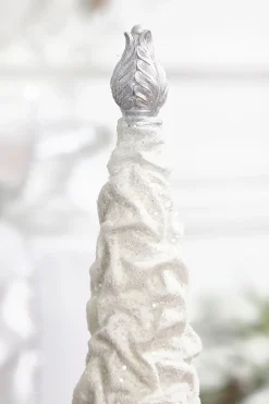 Decorator's Warehouse 16" White Flocked Resin Tree > White Christmas|Tabletop & Accent Trees
