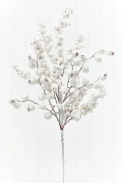 Decorator's Warehouse 20" White Glitter Berry Spray > White Christmas|2026 New Additions