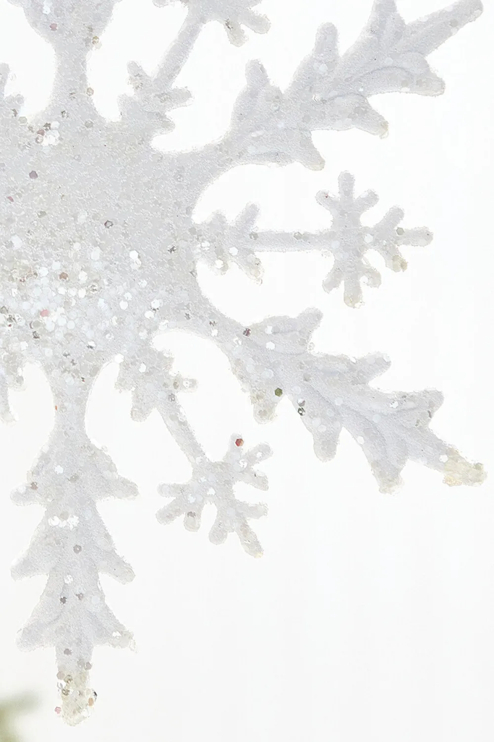 Decorator's Warehouse 12" White Glitter Snowflake Ornament > White Christmas|Sugar & Spice