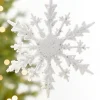 Decorator's Warehouse 8" White Glitter Snowflake Ornament > White Christmas|Sugar & Spice
