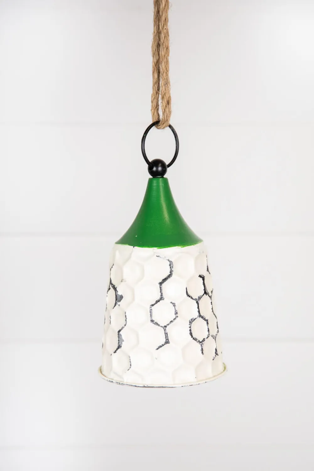Decorator's Warehouse 9” White/Green Metal Bell Ornament > Christmas Decor|Believe