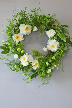 Decorator's Warehouse 30" White Peony Wreath > Christmas Decor|All Wreaths